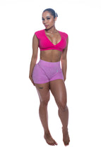 Load image into Gallery viewer, PINK ACID WASH ENHERGY V-CUT SHORTS