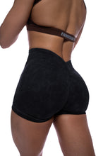 Load image into Gallery viewer, BLACK ACID WASH ENHERGY V-CUT SHORTS
