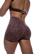 Load image into Gallery viewer, BROWN ACID WASH ENHERGY V-CUT SHORTS