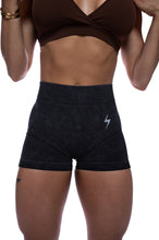 Load image into Gallery viewer, BLACK ACID WASH ENHERGY V-CUT SHORTS