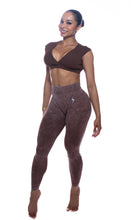Load image into Gallery viewer, BROWN ACID WASH ENHERGY V-CUT TIGHTS