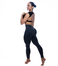 Load image into Gallery viewer, BLACK ACID WASH ENHERGY V-CUT TIGHTS