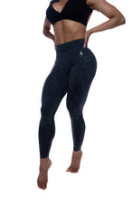 Load image into Gallery viewer, BLACK ACID WASH ENHERGY V-CUT TIGHTS