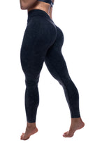 Load image into Gallery viewer, BLACK ACID WASH ENHERGY V-CUT TIGHTS