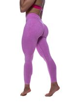 Load image into Gallery viewer, PINK ACID WASH ENHERGY V-CUT TIGHTS
