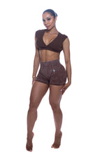 Load image into Gallery viewer, BROWN ACID WASH ENHERGY V-CUT SHORTS
