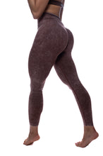 Load image into Gallery viewer, BROWN ACID WASH ENHERGY V-CUT TIGHTS
