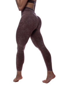 BROWN ACID WASH ENHERGY V-CUT TIGHTS